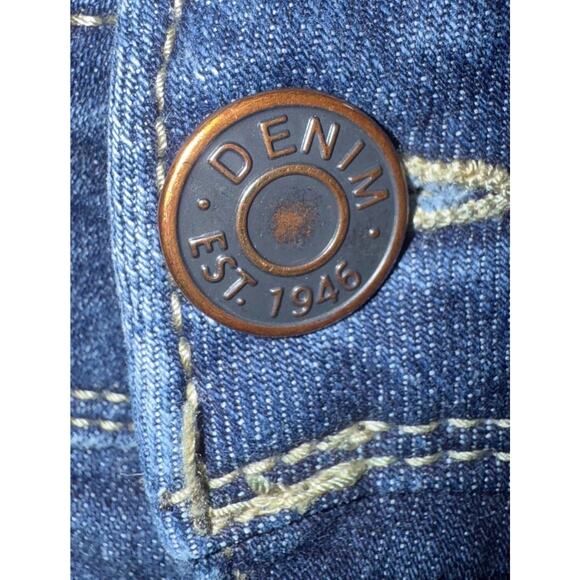 EST. 1946 Capri Jeans Women Petite 14 Blue Denim 5 Pockets High Waisted Comfort - Picture 4 of 8